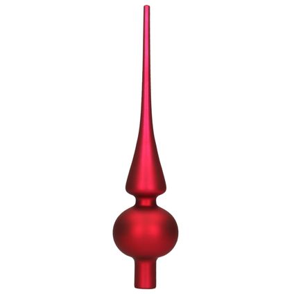 Decoris Kerstboompiek - rood - mat - glazen piek - 26 cm