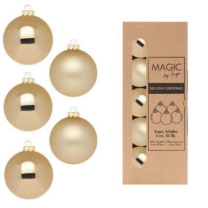 Inge Christmas Goods Kerstballen van glas - 20x - goud - 6 cm