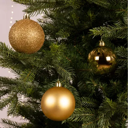 Decoris Kerstballen - 34ST - goud - kunststof - glans/mat - 8 cm 2