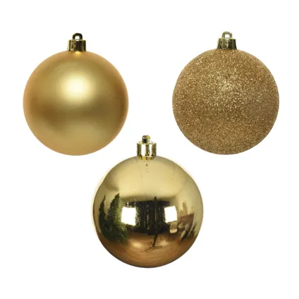 Decoris Kerstballen - 34ST - goud - kunststof - glans/mat - 8 cm 3