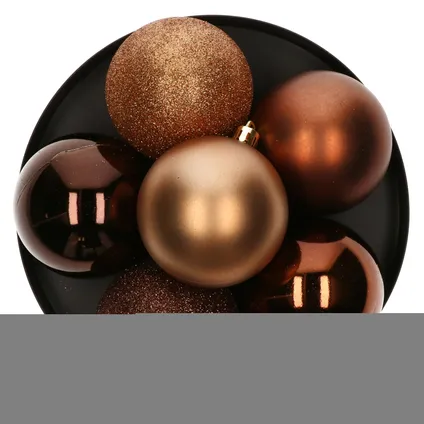 Atmosphera kerstballen - 8x stuks - brons - kunststof - 7 cm 3