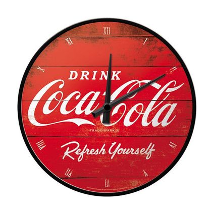 Wandklok - rond - Coca Cola print - D 31cm