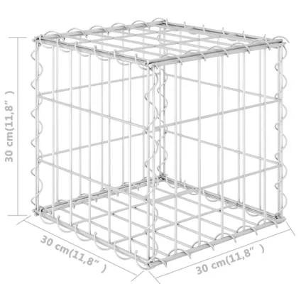 vidaXL Lit surélevé cube à gabion Fil d'acier 30x30x30 cm 5