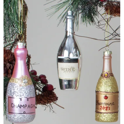 IKO kerstornamenten - drankflessen - 3x stuks - glas 2