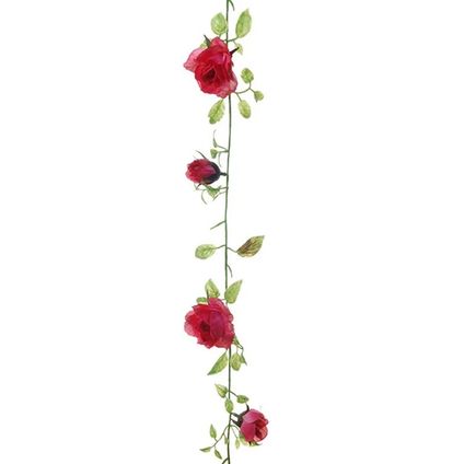 Louis Maes bloemenslinger Rozen - rood - 225 cm - kunstbloemen