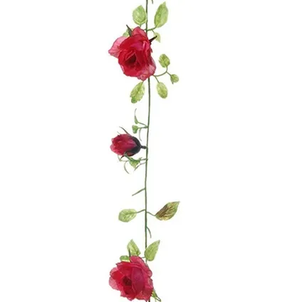 Louis Maes bloemenslinger Rozen - rood - 225 cm - kunstbloemen 2