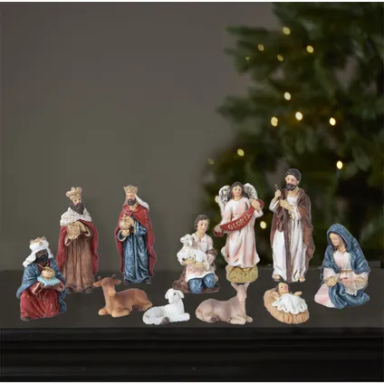 Decoris kerststalbeelden - set 11x stuks - tot 9,5 cm - polyresin 3