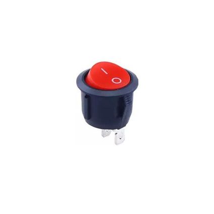 Wipschakelaar On/Off KCD1-202 - ⌀22.7mm - 2-pins - Rond - 6A-250V/10A-125V AC - Rood