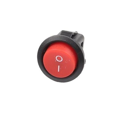 Mini Wipschakelaar On/Off KCD1-105 - ⌀16.5mm - 2-pins - Rond - 3A 250V AC - Rood