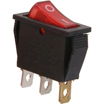 Interrupteur à bascule KCD3-102 avec inscription 3 pins Rectangle 12V Max. 20A Rouge 2