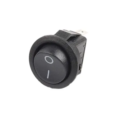 Mini Interrupteur à bascule On/Off KCD1-105 ⌀16.5mm 2-pins Rond 3A 250V AC Noir