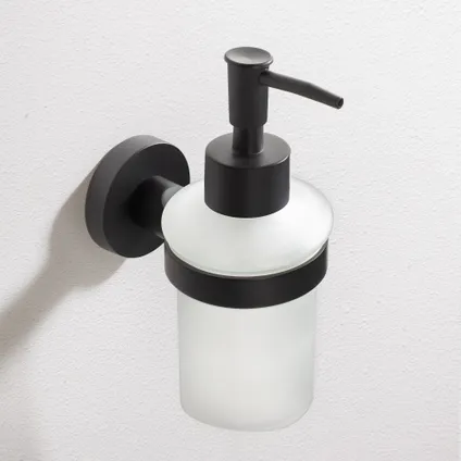 VDN Stainless Pompe à savon - Distributeur de savon - Distributeur de savon mural - Noir - Suspendu 3