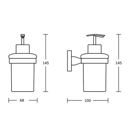 VDN Stainless Pompe à savon - Distributeur de savon - Distributeur de savon mural - Noir - Suspendu 5