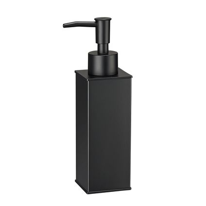 VDN Stainless Pompe à savon - Distributeur de savon - Pompe à savon sur pied - Noir - Carrée - Acier inoxydable
