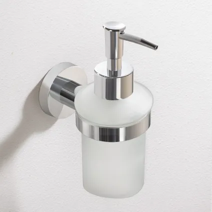 VDN Stainless Pompe à savon - Distributeur de savon - Distributeur de savon mural - Chrome - Suspendu 3