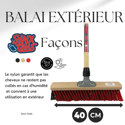 Synx Tools XBalai 40 cm Rouge/Noir - Balai de rue / Balai de ville 6