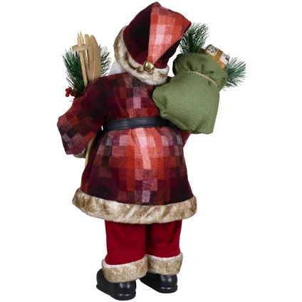 Kerstman decoratie beeld - H60 cm - rood - staand - kerstpop 5