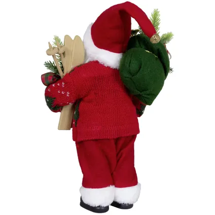 Kerstman decoratie beeld - H30 cm - rood - staand - kerstpop 3