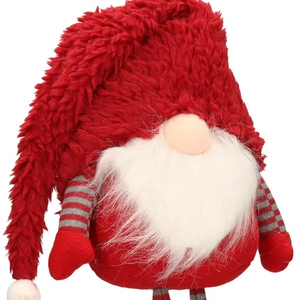 Decoratie gnome/kabouter pop - H55 cm - rood - kerstman pop 2