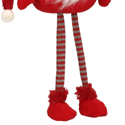 Decoratie gnome/kabouter pop - H55 cm - rood - kerstman pop 3