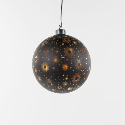 Anna Collection bal/kerstbal - glas - met led licht - D15 cm