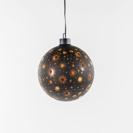 Anna Collection bal/kerstbal - glas - met led licht - D12 cm