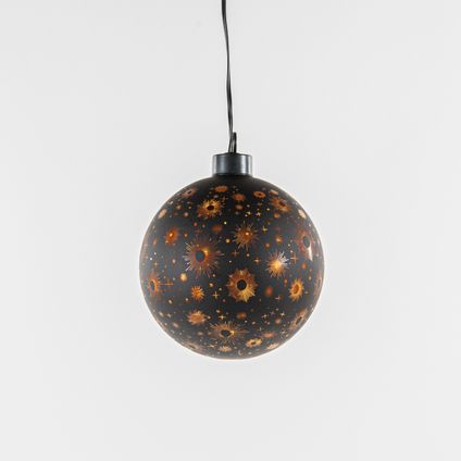 Anna Collection bal/kerstbal - glas - met led licht - D10 cm