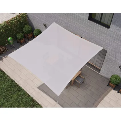Toile d'ombrage carrée perméable à l'eau 4x4 m - Blanc 5