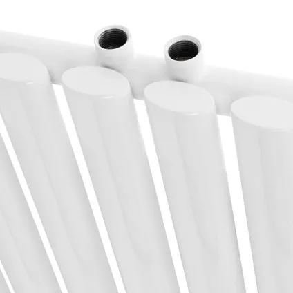 Radiateur Oval Tube simple couche blanc moderne 780x600 mm raccord à gauche 2