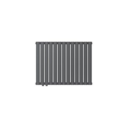 Radiateur Oval Tube double couche anthracite moderne 780x600 mm raccord à gauche