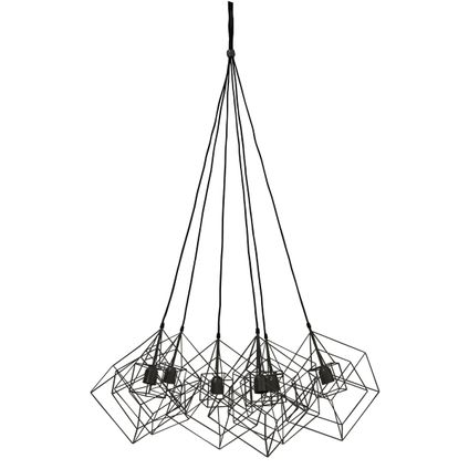 Light & Living - Hanglamp Kubinka - 25x25x26 - Zwart