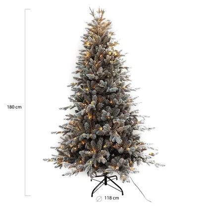 Wintervalley Trees - Kunstkerstboom George met LED verlichting - 180x118cm - Besneeuwd 2