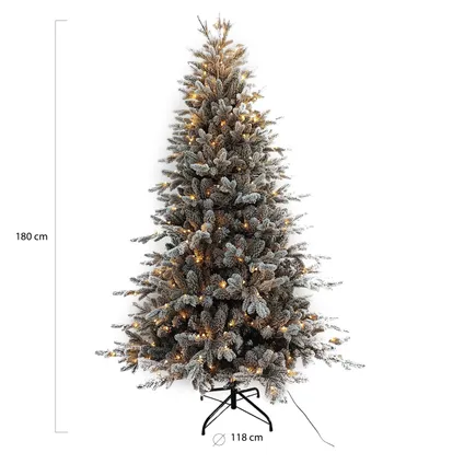 Wintervalley Trees - Kunstkerstboom George met LED verlichting - 180x118cm - Besneeuwd 7
