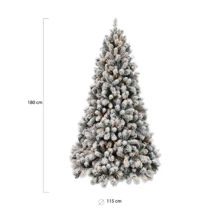 Wintervalley Trees - Kunstkerstboom Osler met LED verlichting - 180x115cm - Besneeuwd 2