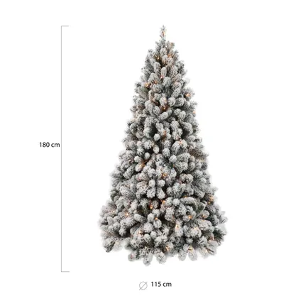 Wintervalley Trees - Kunstkerstboom Osler met LED verlichting - 180x115cm - Besneeuwd 3