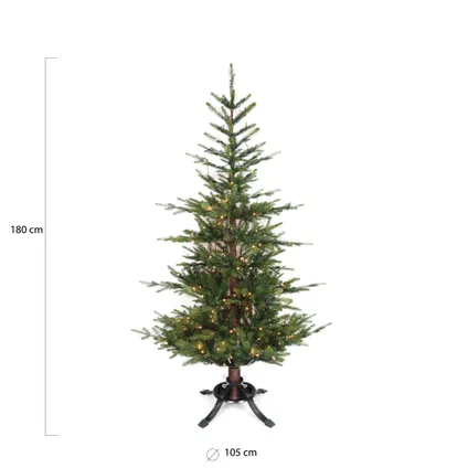 Wintervalley Trees - Kunstkerstboom Howard met LED verlichting - 180x105cm - Groen 2