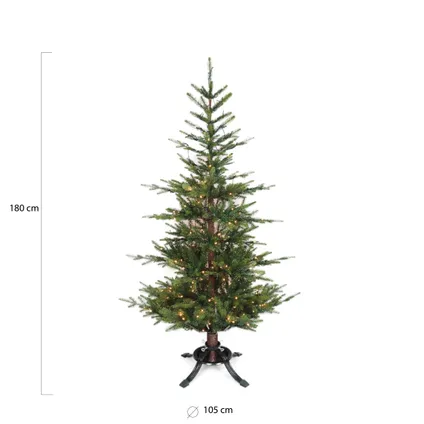 Wintervalley Trees - Kunstkerstboom Howard met LED verlichting - 180x105cm - Groen 3