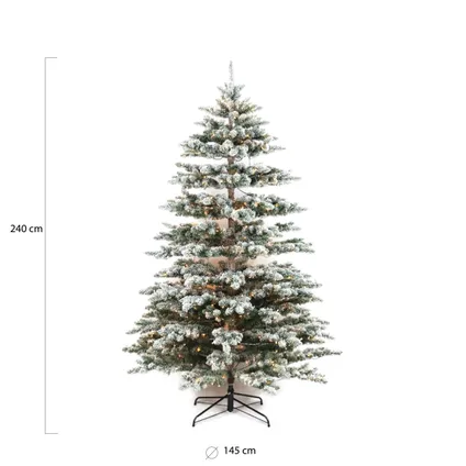 Wintervalley Trees - Kunstkerstboom Purden met LED verlichting - 240x145cm - Besneeuwd 2