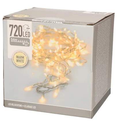 Kerstverlichting - transparant - 720 leds - warm witte lampjes - 5400 cm 2