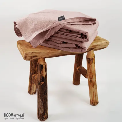 HOOMstyle Dekbedovertrek 100% Soft Cotton - Chambray weving - 200x240cm - Tweepersoons - Oud Roze 8