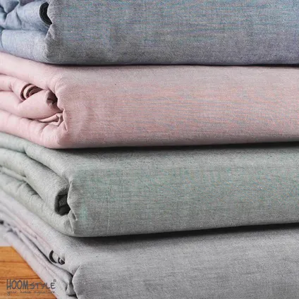 HOOMstyle Dekbedovertrek 100% Soft Cotton - Chambray weving - 200x240cm - Tweepersoons - Oud Roze 10