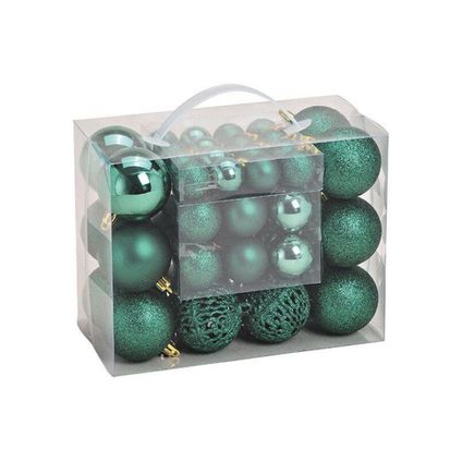 Kerstballen - 50 stuks - groen - kunststof - 3-4-6 cm