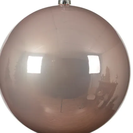 Decoris grote kerstbal - D25 cm - lichtroze - kunststof 2