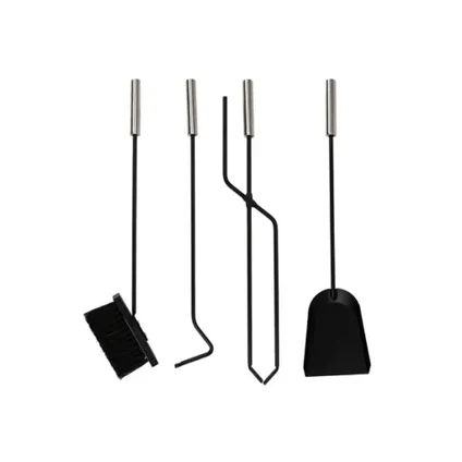 Perel Outils de cheminée, 4 accessoires, gris/argent 23 x 9 x 60.5cm, Gris, Métal 2