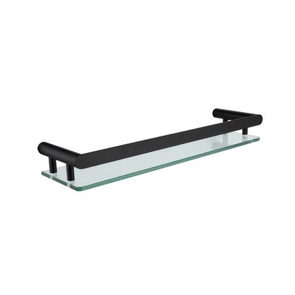 VDN Stainless Planchet - Planchet badkamer - Wandplank - Zwart - Glas - RVS - Hangend