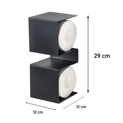 VDN Stainless porte-rouleau de papier toilette noir - Acier inoxydable - Suspendu 4