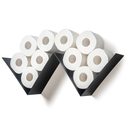 VDN Stainless porte-rouleau de papier toilette noir - Porte-rouleau de rechange - Acier inoxydable - Suspendu