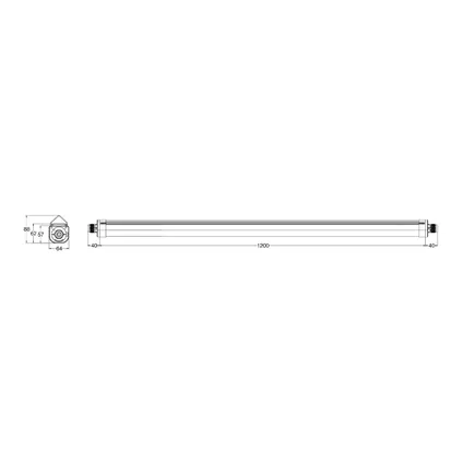 Noxion LED Waterdichte Montagebalk Ecowhite V3.0 24W 3120lm - 830-865 CCT | 120cm 4
