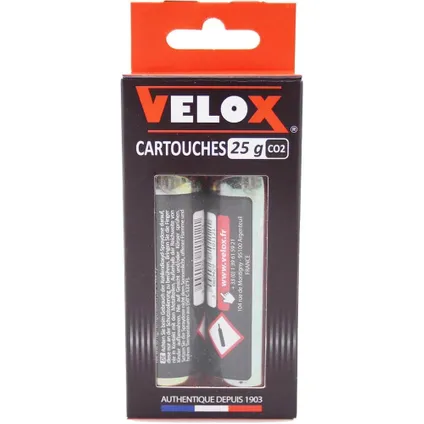 CO2 cartridge Velox met draad 25 gram - 2 stuks in blister