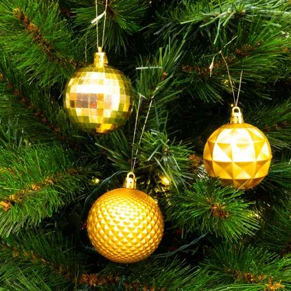 Giftsome Kunststof kerstballen set goud 60 stuks 5